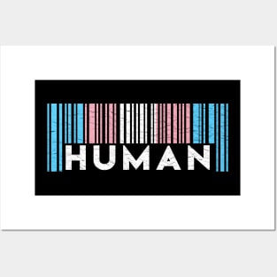 Transgender Pride Flag Barcode - HUMAN Posters and Art